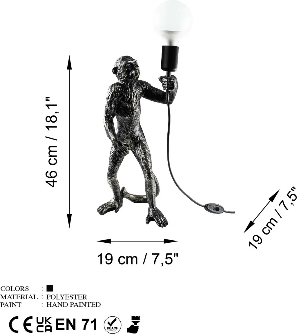 Llambë tavoline Opviq, Singe, e zezë - 7