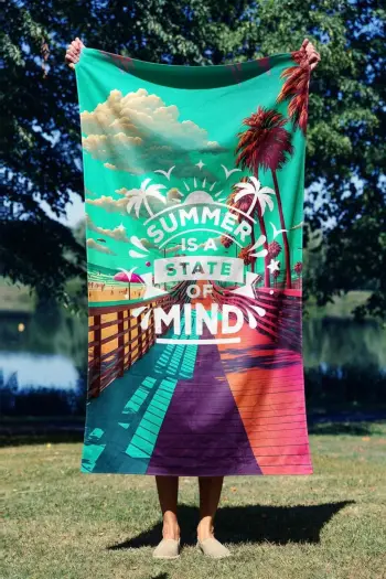 Peshqir plazhi Mijolnir, Summer is State of Mind, 70x130cm, shumëngjyrësh