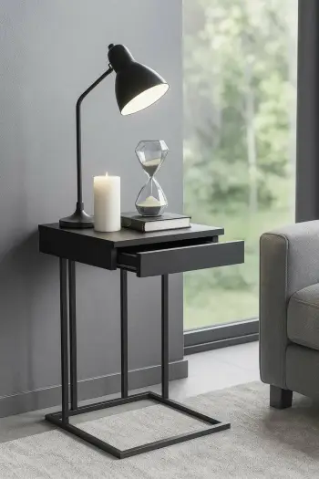 Tavolinë anësore, ngjyrë e zezë, Skye Decor, Veno