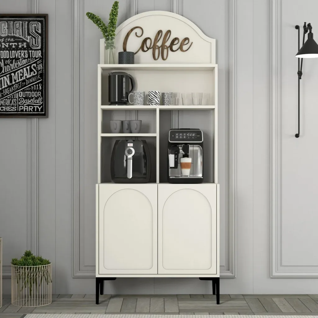 Dollap për kafe, Skye Decor, Lyon 80, krem dhe i zi - 1