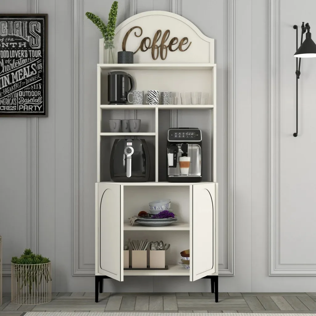 Dollap për kafe, Skye Decor, Lyon 80, krem dhe i zi - 2