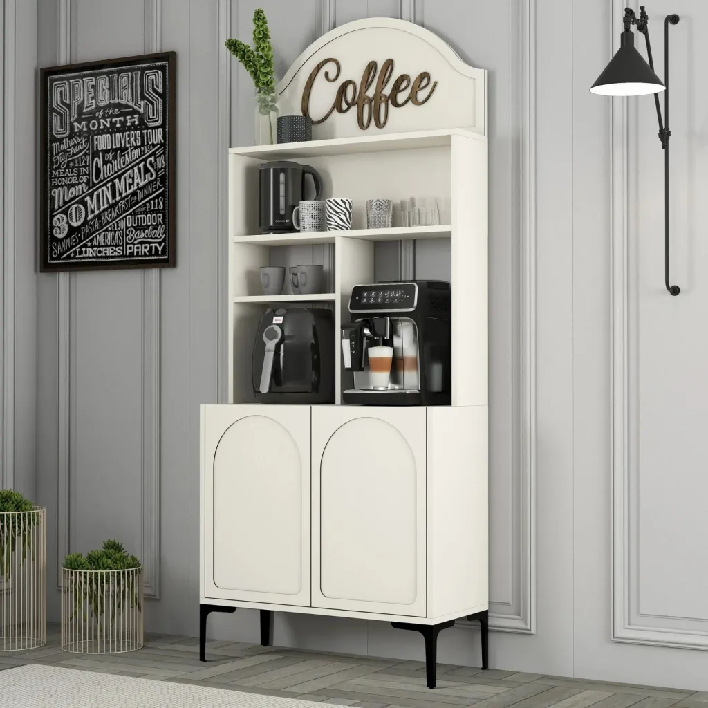 Dollap për kafe, Skye Decor, Lyon 80, krem dhe i zi - 3