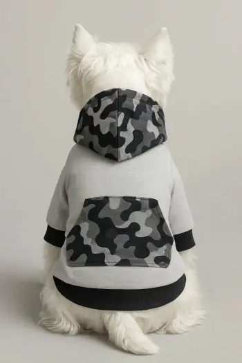 Hudi për qen, Paws & Whiskers, ngjyrë gri, Graysoldiersweat