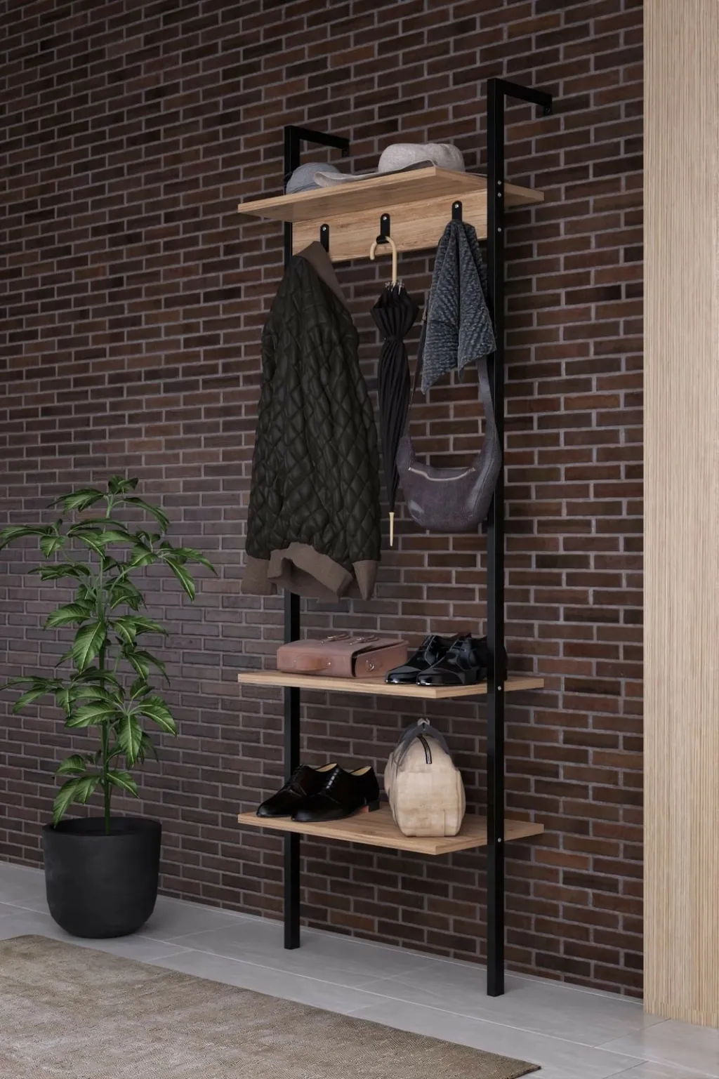 Stendë korridori, ngjyrë e zezë, Skye Decor, Nina - 1