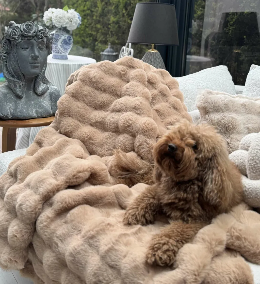 Shall për divan, Bubble, kafe, 200x75cm - 2