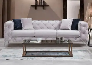 Divan treshe Atelier del Sofa, Como, ngjyrë gri e çelët