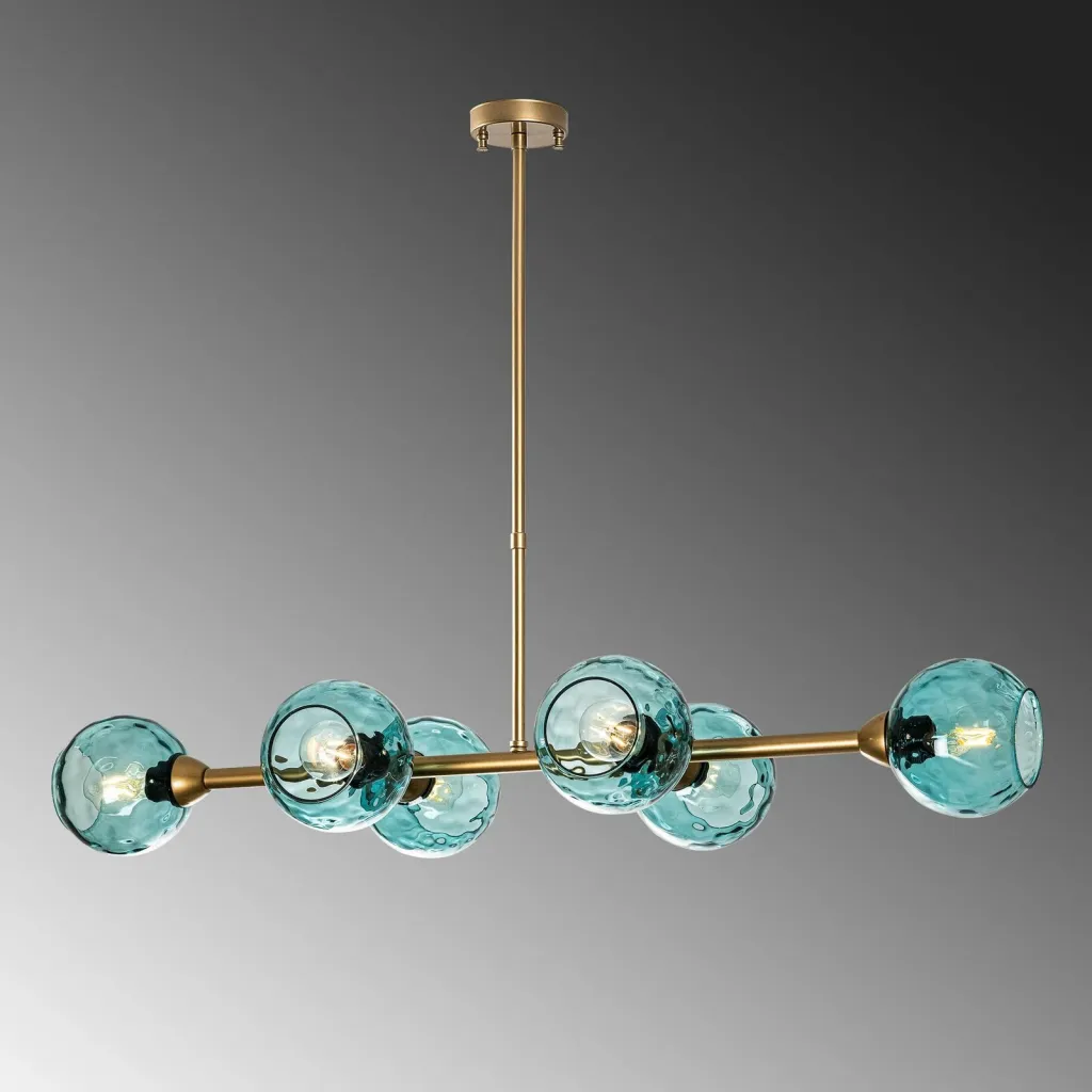 Llambë tavani Opviq Benek, blu dhe ari, 103x40x74cm - 7
