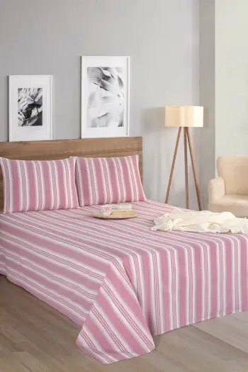 Set çarçafësh dopio, L'essentiel, ngjyrë e kuqe e errët, Soft Line