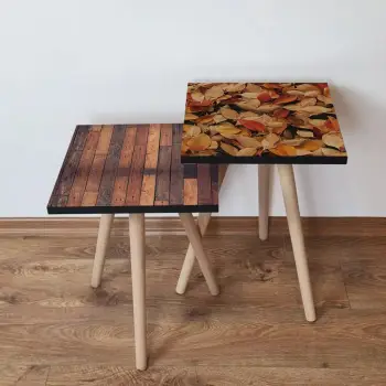 Set tavolinash të mbivendosura Skye Decor, 2 copë, 2Shp523, ngjyrë kafe