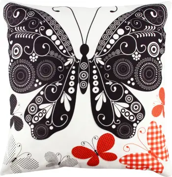 Jastëk dekorativ me flutura, shumëngjyrësh, Evila Originals, A11061, 43x43cm