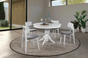 Set tavoline me karrige për ngrënie, zgjatues, 5 copë, Skye Decor, Albero153