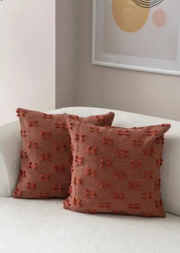 Set mbulesash për jastëk (2 copë), Evila Originals, Tuffet, ngjyrë e kuqe pllake, v9