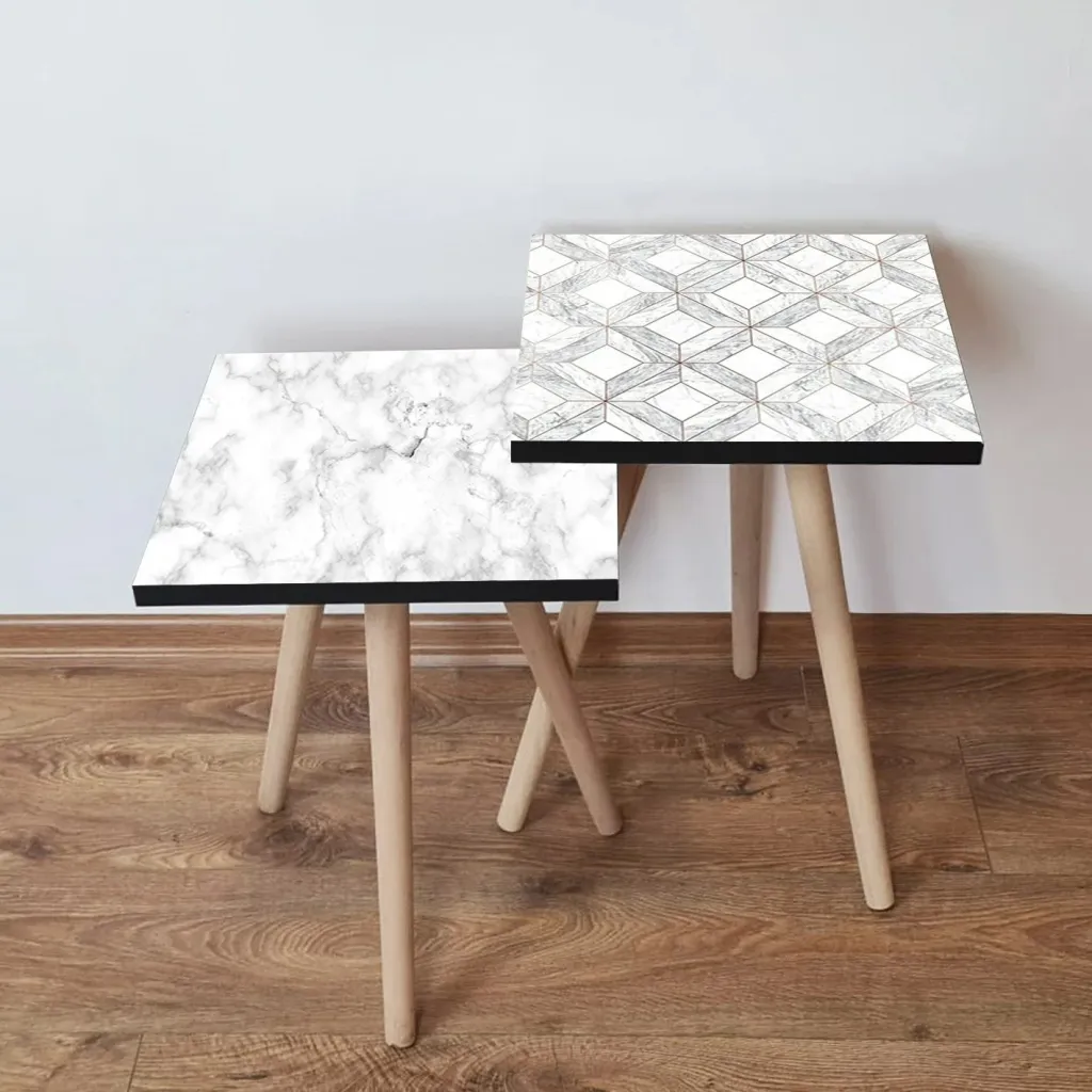 Set tavolinash ndihmëse, dy copë, Skye Decor, ngjyrë e zezë, 2Shp506 - 1