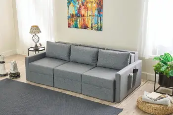Divan-krevat treshe, Atelier del Sofa, Saros, gri