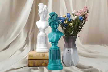 Set dekorativ prej 2 copash, Evila Originals, CY0442, ngjyrë turquoise dhe e bardhë