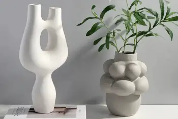 Vazo dekorative Evila Originals, e bardhë, CY0099, 16x8x28cm