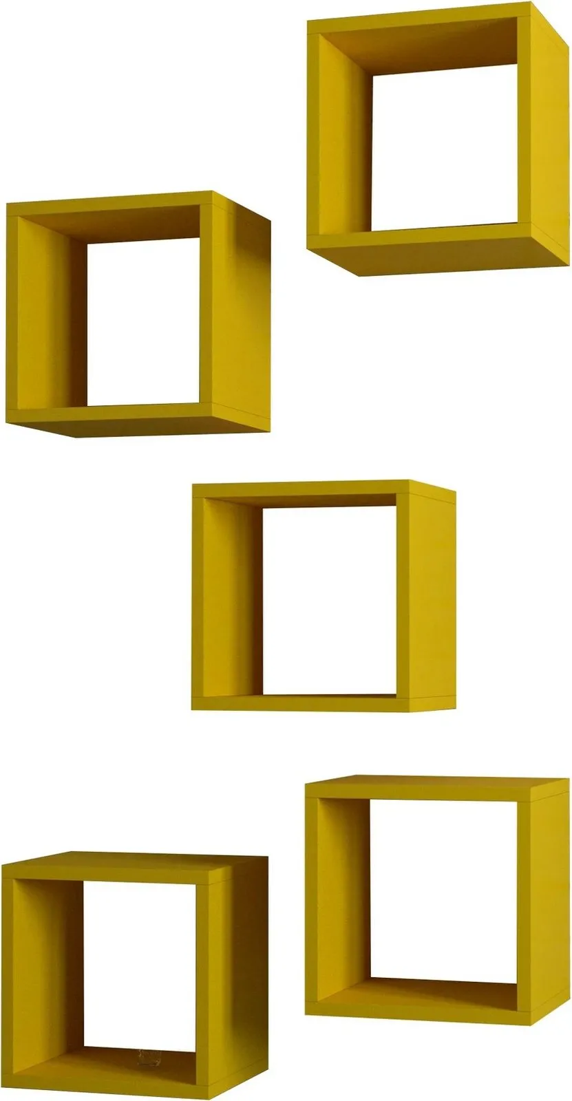 Raft muri, ngjyrë e verdhë, Skye Decor, 5 copë - 4
