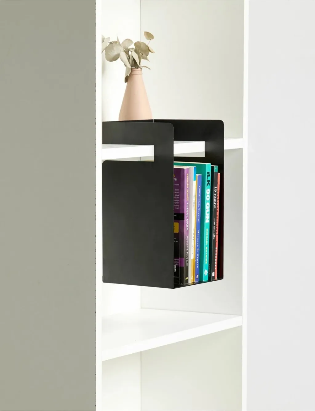 Mbajtës librash Skye Decor, formë kube, ngjyrë e zezë - 6