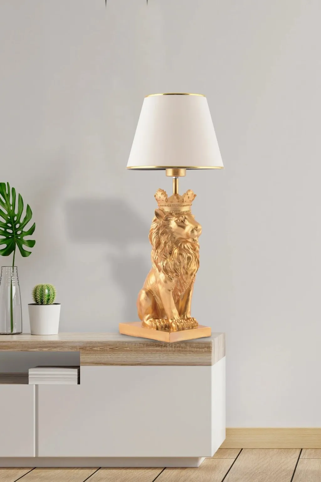 Llambë tavoline Opviq, Lion King, e bardhë dhe argjend - 1