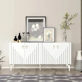 Konsolë e bardhë me të artë, Skye Decor, 150x79x40cm