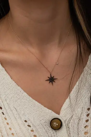 Qafore argjendi Jumeon, ngjyrë rozë ari dhe e zezë, TRDYL455