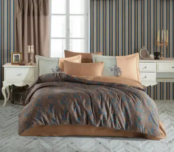 Set mbulesë për jorgan dopio satin L'essentiel, lotus - bronz, 6 pjesë