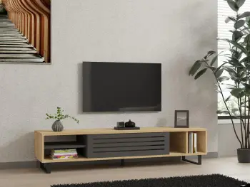 Komodë TV Skye Decor, ngjyrë safir, antracit