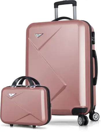 Set valixhesh (2 copë), Zoozie Bags, 8329, ngjyrë rozë e artë