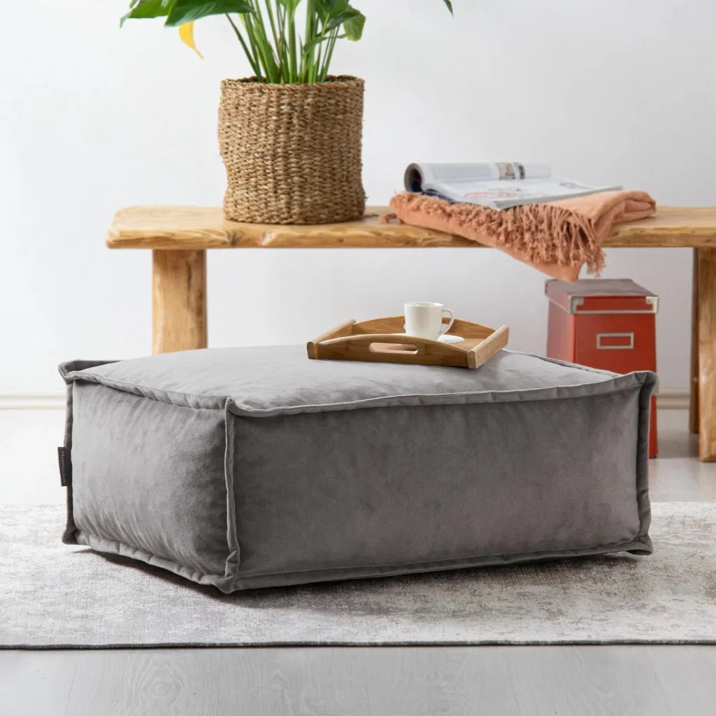 Karrige një vend me pouffe, ngjyrë gri e çelët, Atelier del Sofa, Notre Set - 5