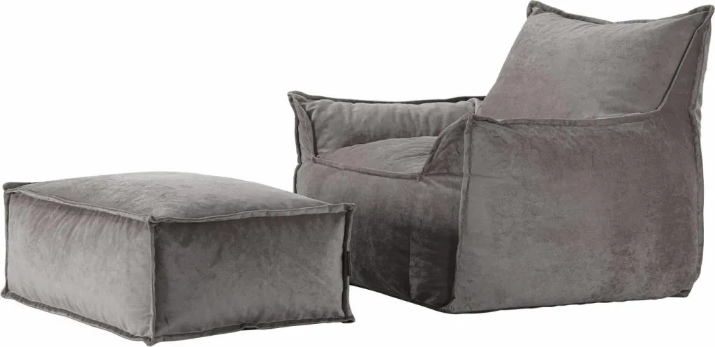 Karrige një vend me pouffe, ngjyrë gri e çelët, Atelier del Sofa, Notre Set - 9