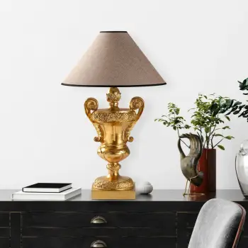 Llambë tavoline Opviq, ELEGANZE-5334, ngjyrë ari dhe kafe e çelët