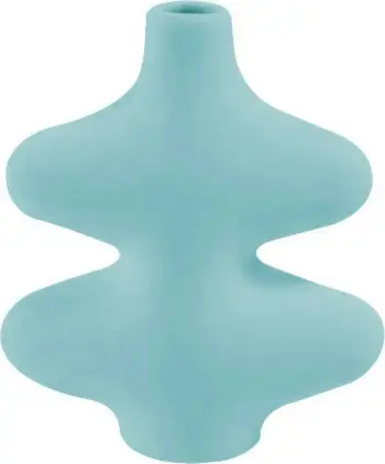 Vazo dekorative, qeramike, ngjyrë turquoise, Evila Originals, CY0094, 19x5x21cm