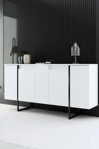 Konsol modern, ngjyrë bardhë e zi, Skye Decor, Luxe