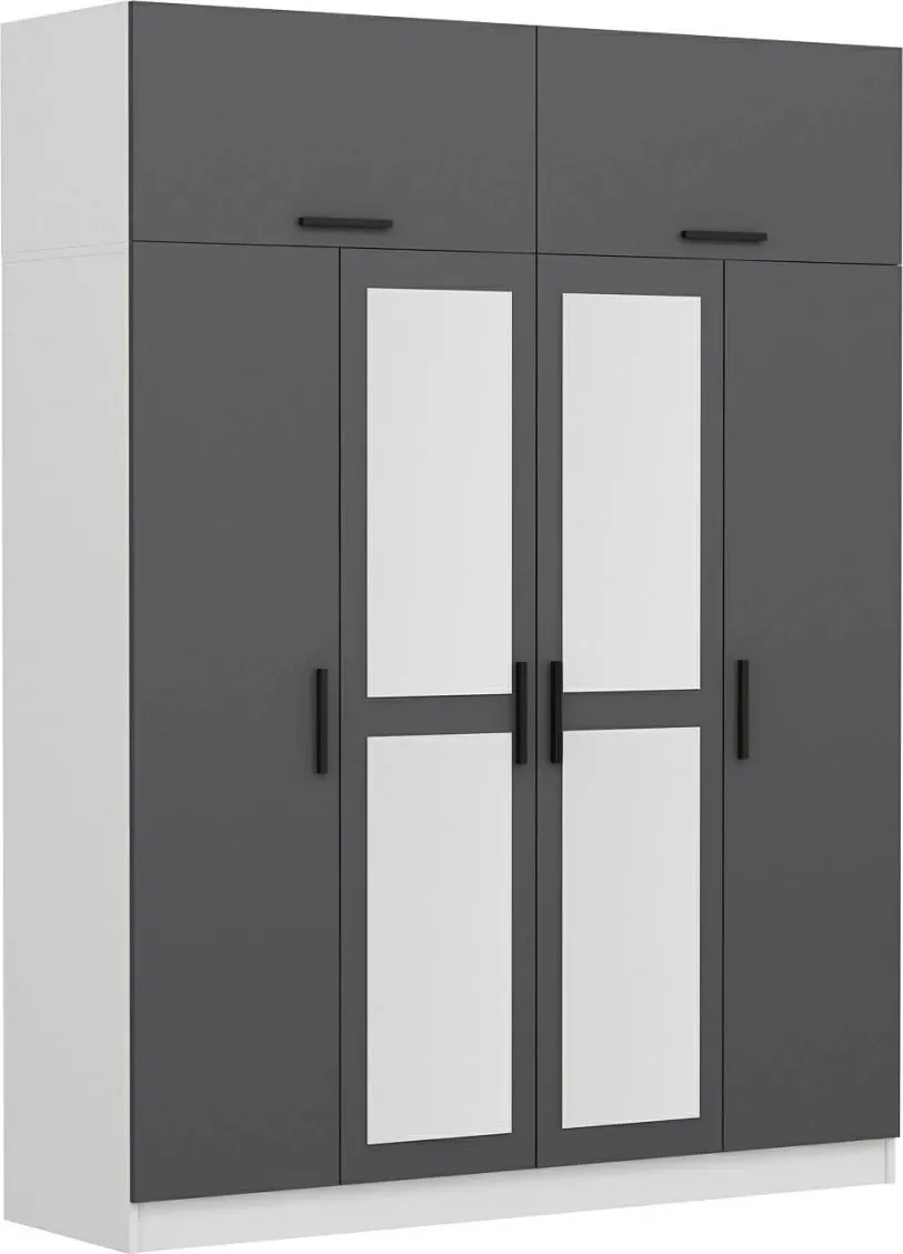 Dollap garderobe Skye Decor, ngjyrë antracit, Kale - 5247 - 4