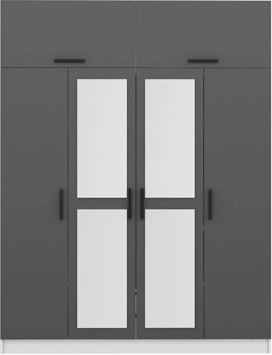 Dollap garderobe Skye Decor, ngjyrë antracit, Kale - 5247 - 5