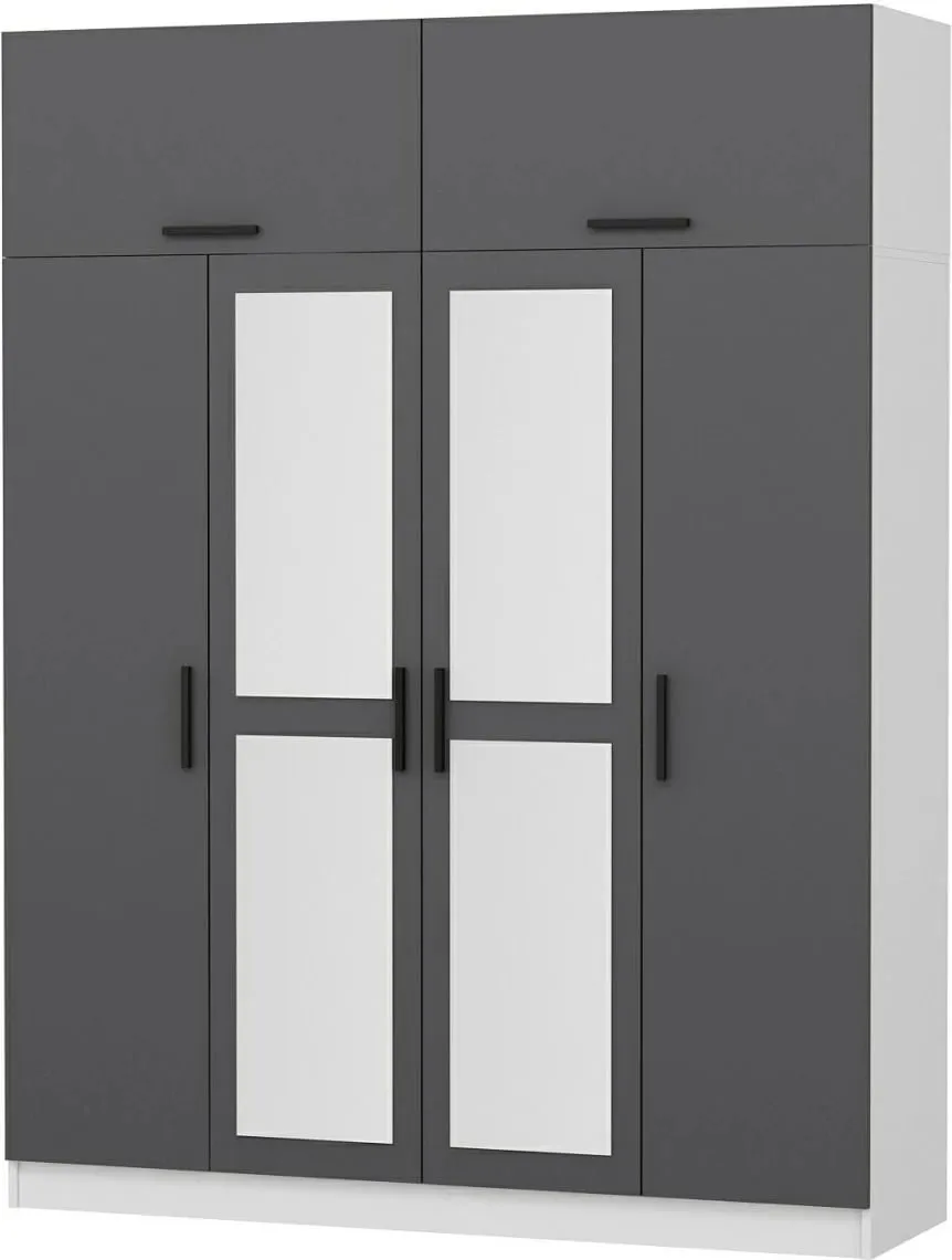 Dollap garderobe Skye Decor, ngjyrë antracit, Kale - 5247 - 6
