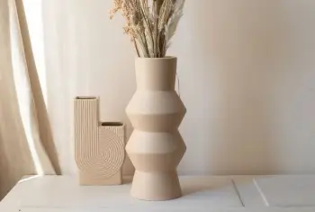 Vazo dekorative Evila Originals, krem, CY0204, 11x29x11cm