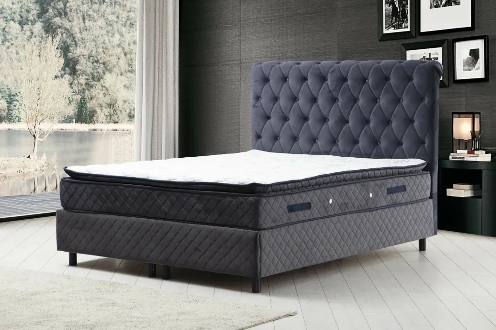 Set dyshek dopio, bazë dhe shtrat, Skye Decor Sonata, 140x200, anthracite - 1