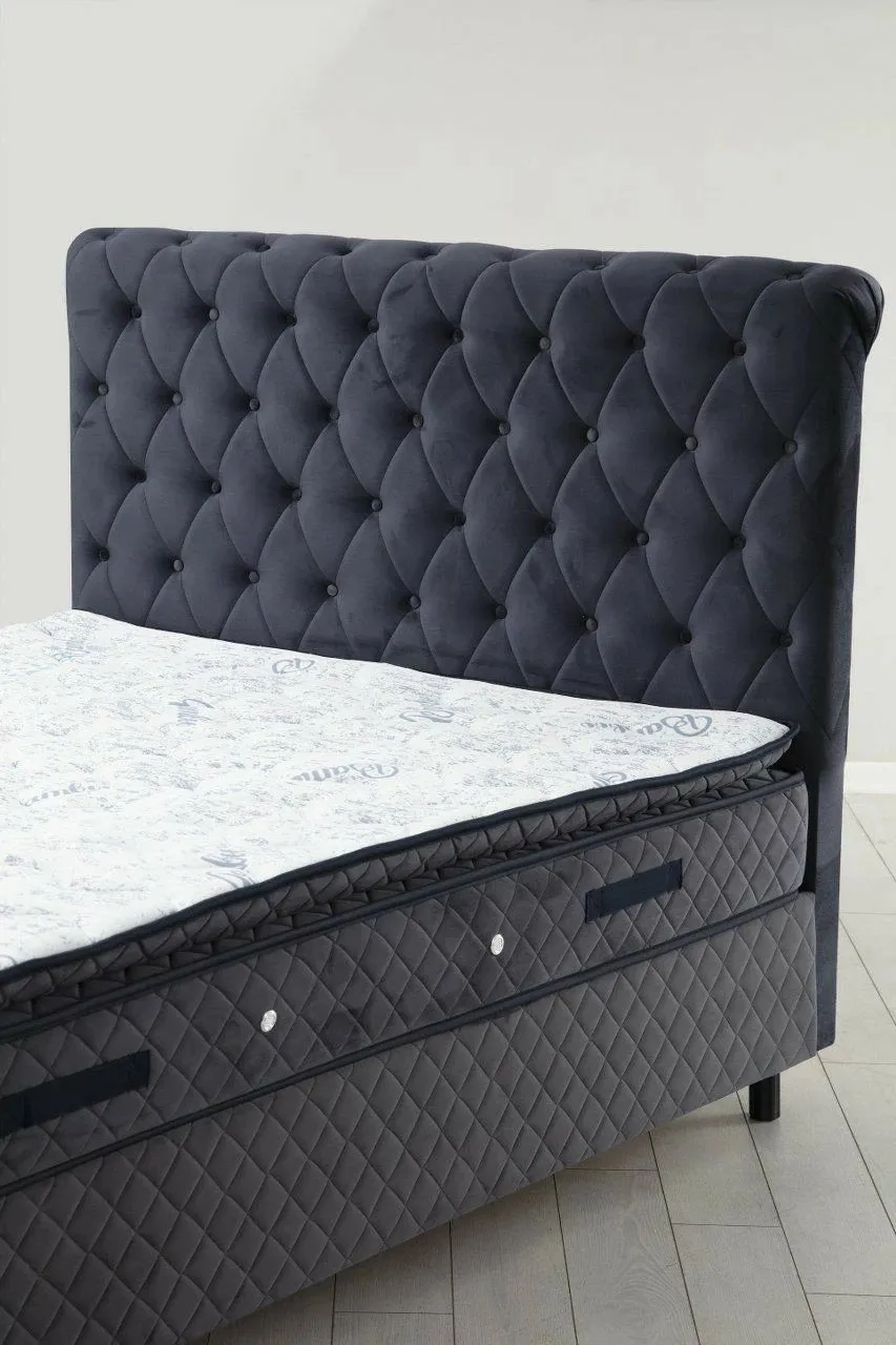 Set dyshek dopio, bazë dhe shtrat, Skye Decor Sonata, 140x200, anthracite - 2