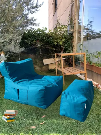 Set bean bag (2 copë), Atelier del Sofa, XXL Sedir, ngjyrë turquoise