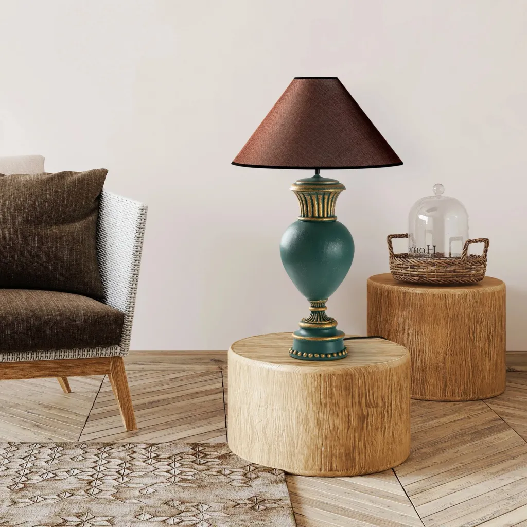 Llambë tavoline Opviq, ELEGANZE-5323, e gjelbër dhe kafe - 1
