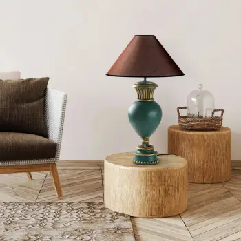 Llambë tavoline Opviq, ELEGANZE-5323, e gjelbër dhe kafe