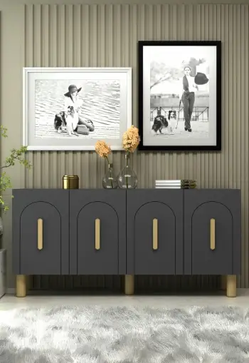 Konsol Skye Decor, ngjyrë antracit, lisi safir