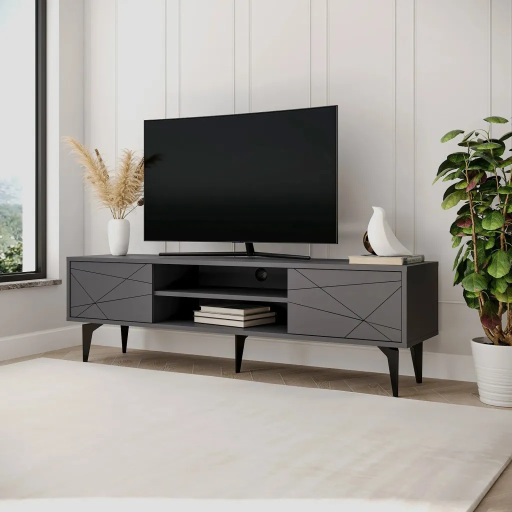 Komodë për TV, Skye Decor, Brendon, ngjyrë antracit - 2