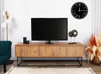 Komodë TV Skye Decor, Lupin 140, ngjyrë arre, e zezë