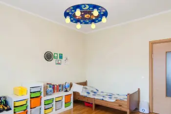 Llambë tavani për fëmijë, dizajn hapësinor, trup druri, ngjyrë kaltër, Opviq L1539