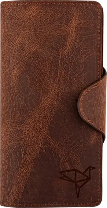 Portofol unisex, lëkurë natyrale, ngjyrë tan, Zoozie Bags, Axel