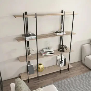 Raft librash Skye Decor, ngjyrë lisi dhe e zezë