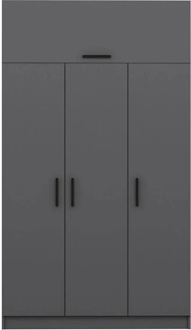 Dollap garderobe Skye Decor, 3 kapakë, 2 sirtarë, anthracite, 255cm - 5