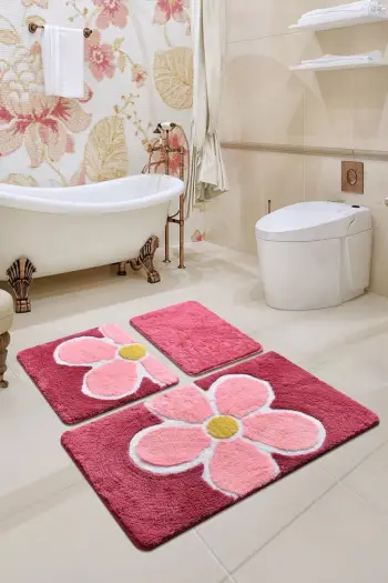 Set tapetesh për banjo akrilik (3 copë), lule, fuchsia, Mijolnir